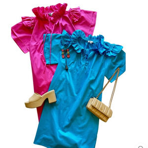 Patty Kim St. Martin Mini Sheath Popover Shirt Dress in Rose Pink SU24-18 Small